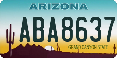 AZ license plate ABA8637