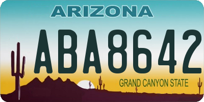 AZ license plate ABA8642