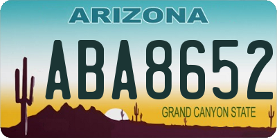 AZ license plate ABA8652