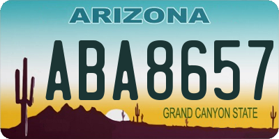AZ license plate ABA8657