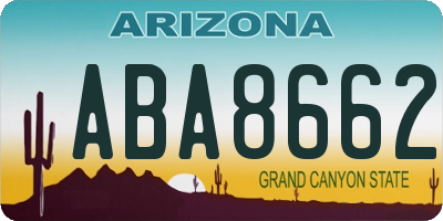 AZ license plate ABA8662