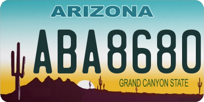 AZ license plate ABA8680