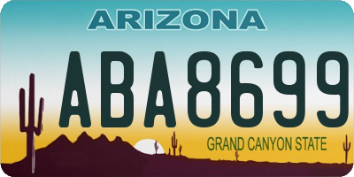 AZ license plate ABA8699