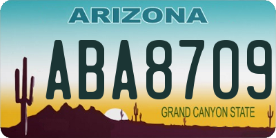AZ license plate ABA8709