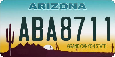 AZ license plate ABA8711