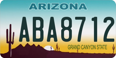 AZ license plate ABA8712