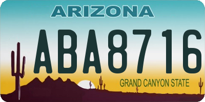 AZ license plate ABA8716