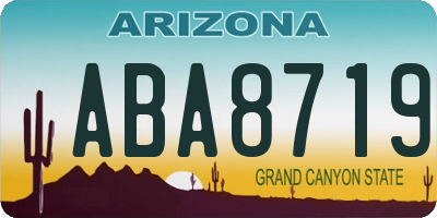AZ license plate ABA8719