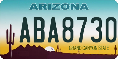 AZ license plate ABA8730