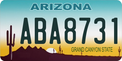 AZ license plate ABA8731