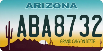 AZ license plate ABA8732