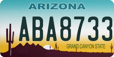 AZ license plate ABA8733