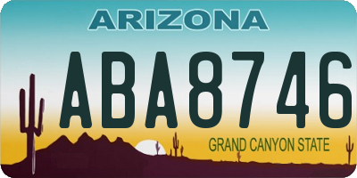 AZ license plate ABA8746