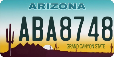 AZ license plate ABA8748