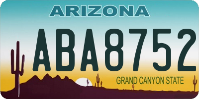 AZ license plate ABA8752