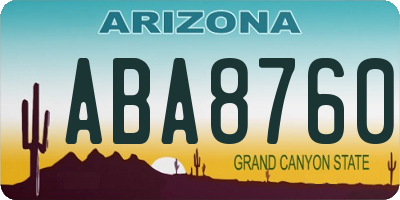 AZ license plate ABA8760