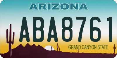 AZ license plate ABA8761