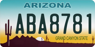 AZ license plate ABA8781