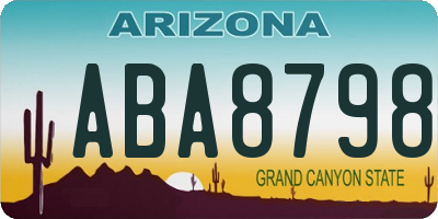 AZ license plate ABA8798