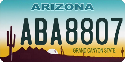 AZ license plate ABA8807