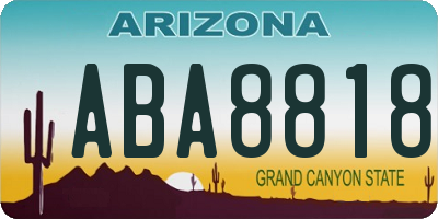 AZ license plate ABA8818