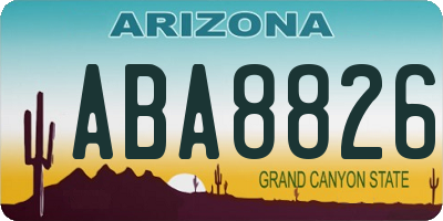 AZ license plate ABA8826