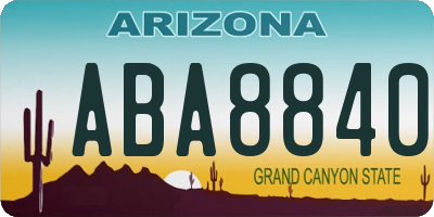 AZ license plate ABA8840