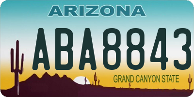AZ license plate ABA8843