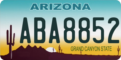 AZ license plate ABA8852