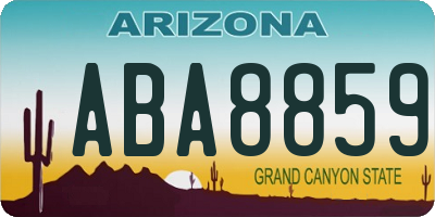 AZ license plate ABA8859