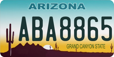 AZ license plate ABA8865