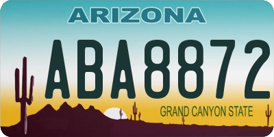 AZ license plate ABA8872