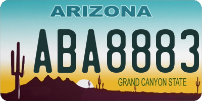 AZ license plate ABA8883