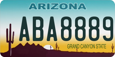 AZ license plate ABA8889