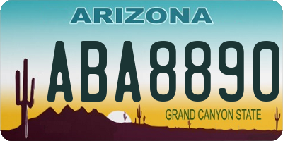 AZ license plate ABA8890