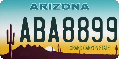 AZ license plate ABA8899