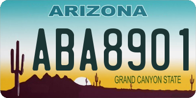 AZ license plate ABA8901