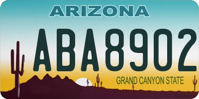AZ license plate ABA8902