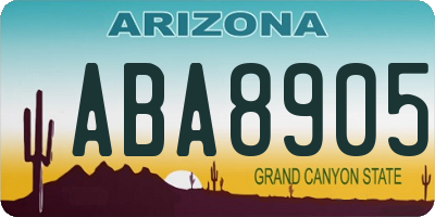 AZ license plate ABA8905