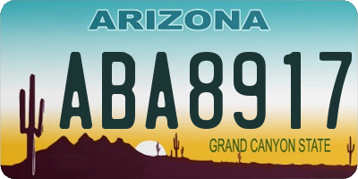 AZ license plate ABA8917