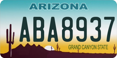 AZ license plate ABA8937