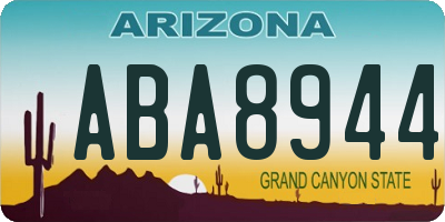AZ license plate ABA8944