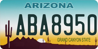 AZ license plate ABA8950