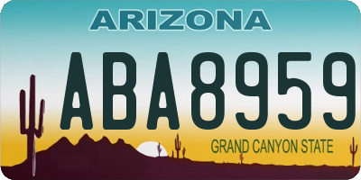 AZ license plate ABA8959