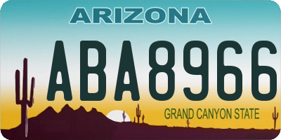 AZ license plate ABA8966