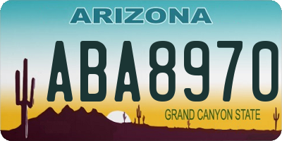 AZ license plate ABA8970