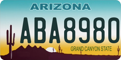AZ license plate ABA8980