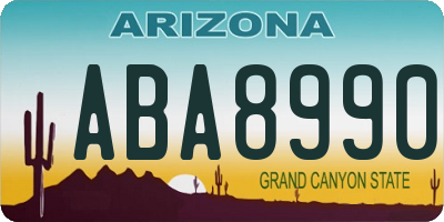 AZ license plate ABA8990