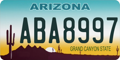 AZ license plate ABA8997