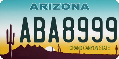 AZ license plate ABA8999